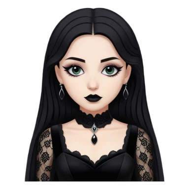 Adelaide Victoria Kane in black goth dress sticker