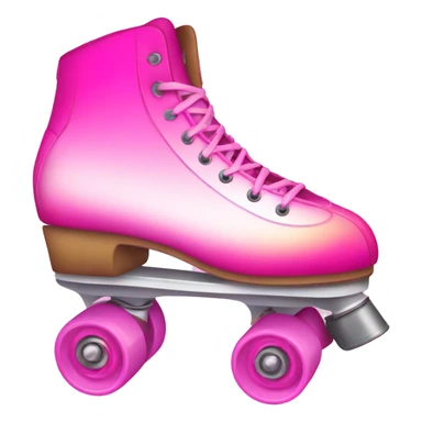 Pink ombre roller skate with glitter  sticker
