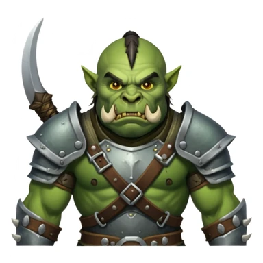 orc warrior with tusks and armor sticker
