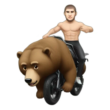 khabib nurmagomedov riding a bear sticker