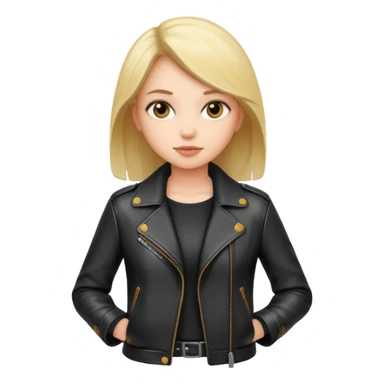 girl in leather jocket, full body sticker