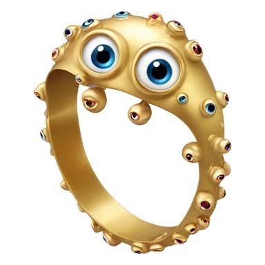 very thin gold bangle ring studded with eyeballs sticker