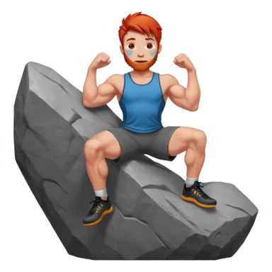 bouldering guy red hair sticker