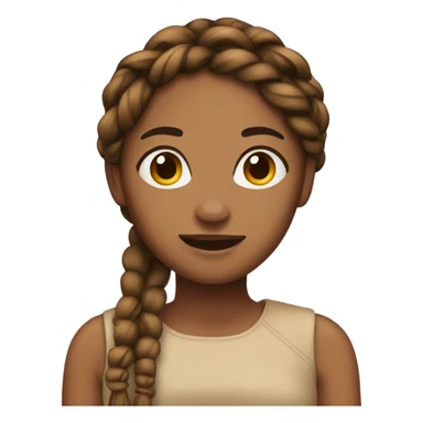 Female Brown skin emoji with braids  sticker