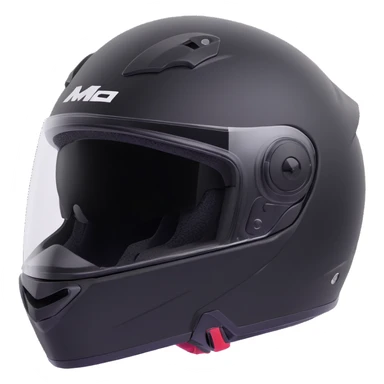 modern snowmobile helmet, black color, sleek and modern design sticker