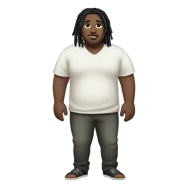 plus size pale skin man with black locs full body sticker