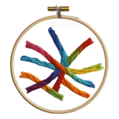 embroidery hoop with embroidery and needle sticker