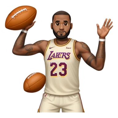 LeBron James throwing a football sticker