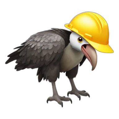 vulture with hard hat sticker