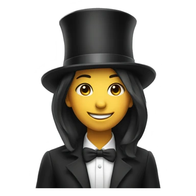 smiling girl in top hat sticker