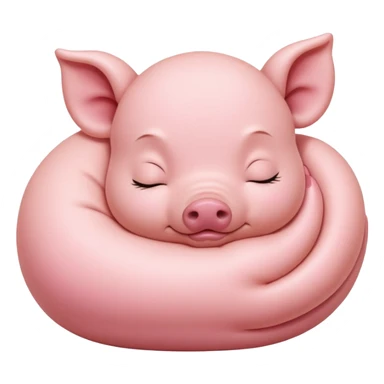 Sleeping Piglet – tiny pink pig curled up, eyes closed sticker