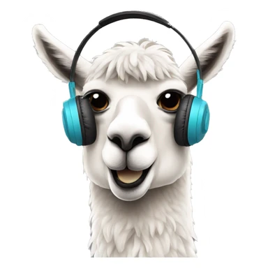 llama wearing headphones sticker
