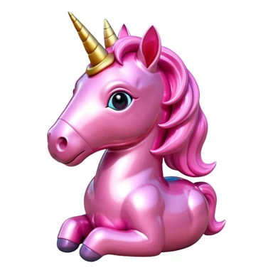   jeff koons style art pink baby unicorn sculpture  sticker