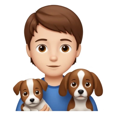 Little boy and dog sticker