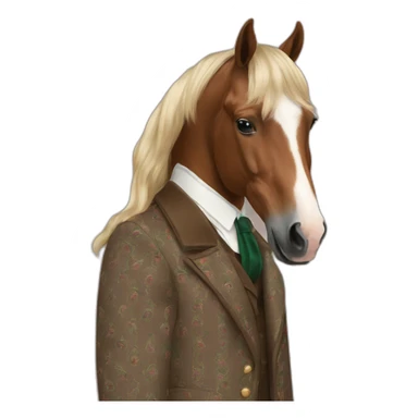 The horse in the Gucci coat sticker