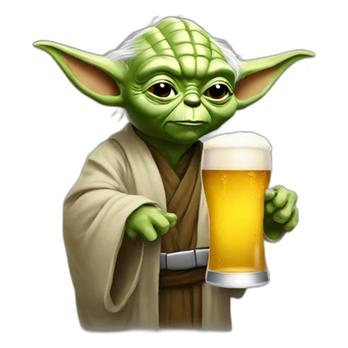 Yoda-driking-beer-in-the-hand sticker