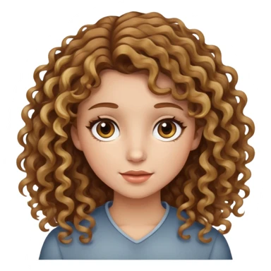 Girl with brown curly hair with blonde highlights  sticker