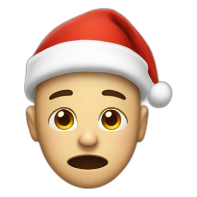 A man crying with Santa hat sticker