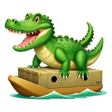 crocodile and cargo plane sticker