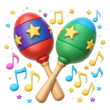 Mini maracas decorated with stars and musical notes.



 sticker