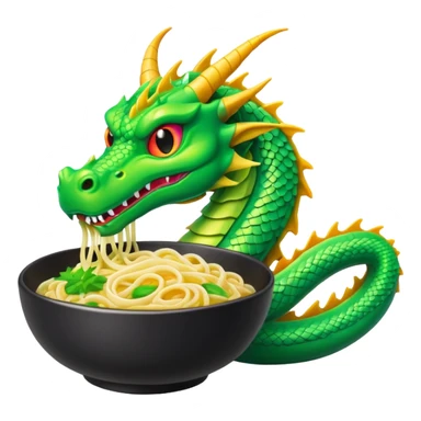 Cyberpunk style noodles restaurant and dragon sticker