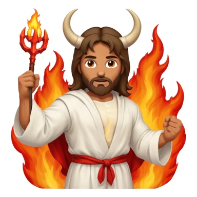 Jesus fighting whit the devil sticker