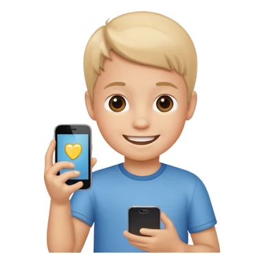 little kid holding a phone sticker