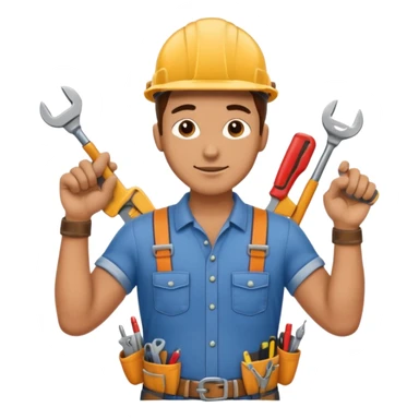 a handman works at home sticker