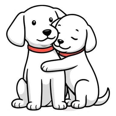 Perro con una mama dándose un abrazo  sticker