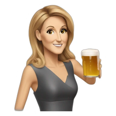 Céline Dion qui boit une biere sticker