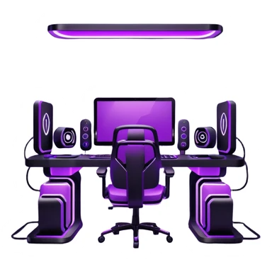 purple gaming setup sticker