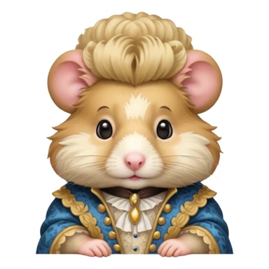 rococo fancy hamster with wig sticker