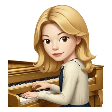 Michelle Monaghan with honey blonde hair playing piano sticker