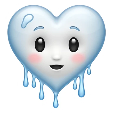 white heart melting (no face) sticker