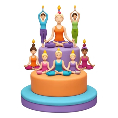 Yoga themed birthday cake sticker