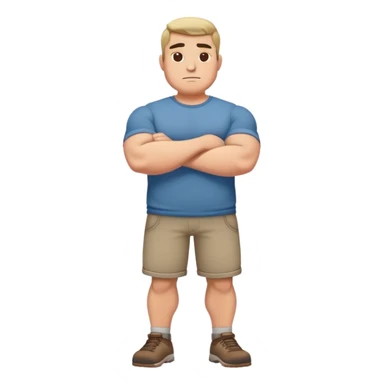 full body bulky male figure standing with arms crossed, muscular build, wearing casual clothes, confident stance sticker