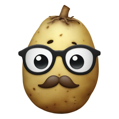 Potato with a mustache sticker