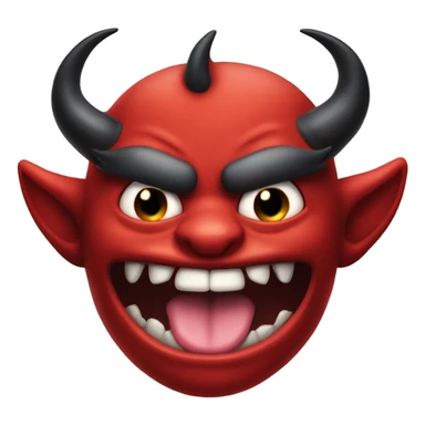 Devil with tongue sticking out sticker