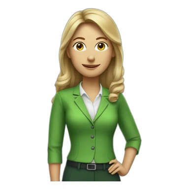 accountant  woman in green clothes sticker