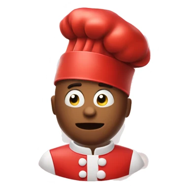 red  chef candy whit face sticker