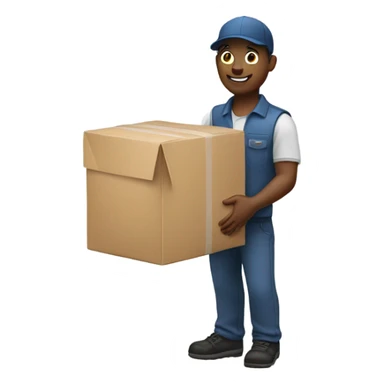 Delivery man with package  sticker