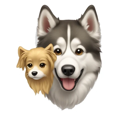 Huskie on top of a golden retriever sticker