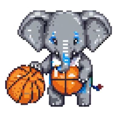 elephant playing basketball sticker