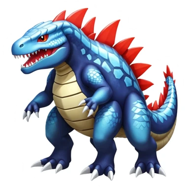 Shiny Exotic Colorful Groudon-Aurorus-Fakémon-hybrid-creature (full body)  sticker