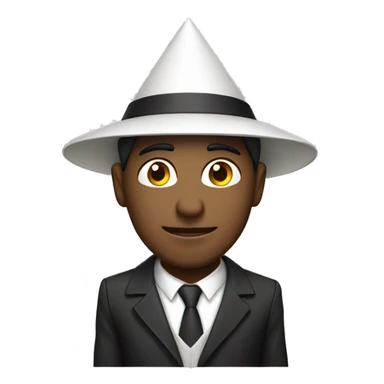 man wearing white pyramid hat sticker