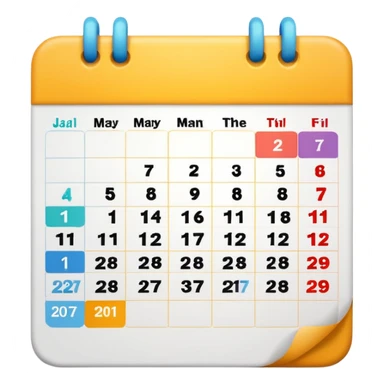 colored calendar 1 month without numbers sticker