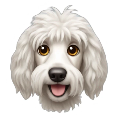 White fluffy teckel dog sticker