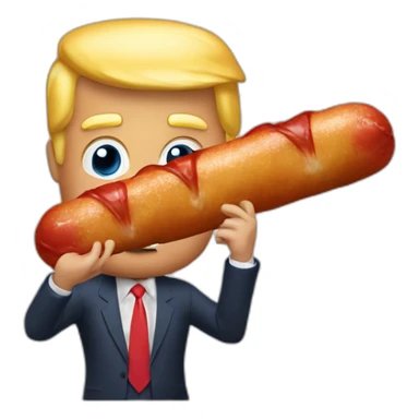 trump holding a saussage sticker