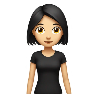 Black hair girl black top face on a birds body sticker