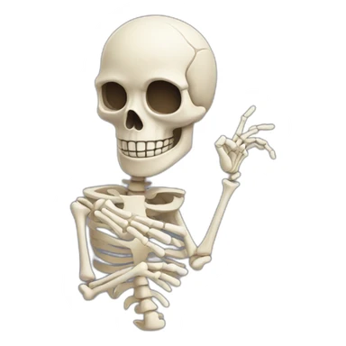 ok hand sign skeleton sticker